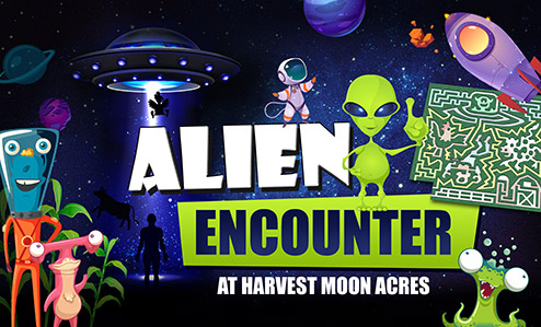 2023 Alien Encountercorn maze theme at Harvest Moon Acres (Gobles, MI)