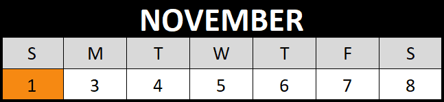 November 2026 Maze Fun Park calendar