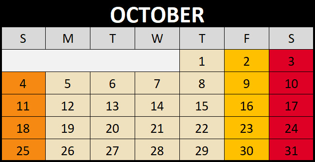 October 2026 Maze Fun Park calendar