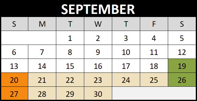 September 2026 Maze Fun Park calendar